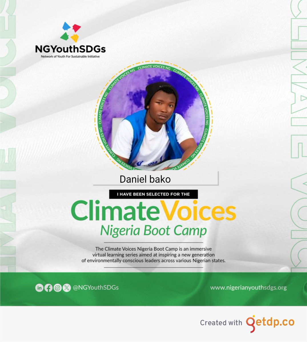 Happy to announce that I have been selected for the Climate Voices Nigerian Boot Camp organized by @NGYouthSDGs

#ClimateVoicesNG