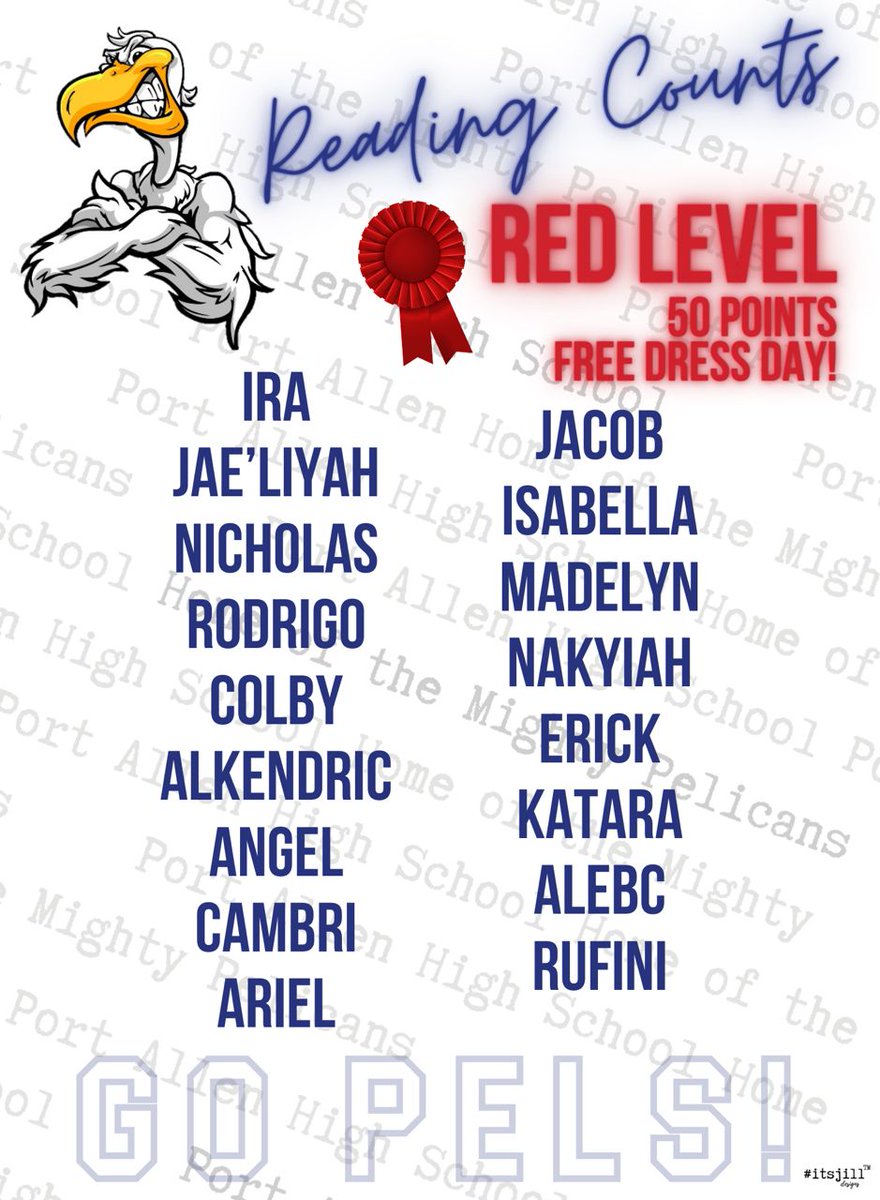 Congratulations to these Pels for making it to the Red Level of our Reading Counts program! #ReadingCounts 😊💙🎊🥳🎉📖