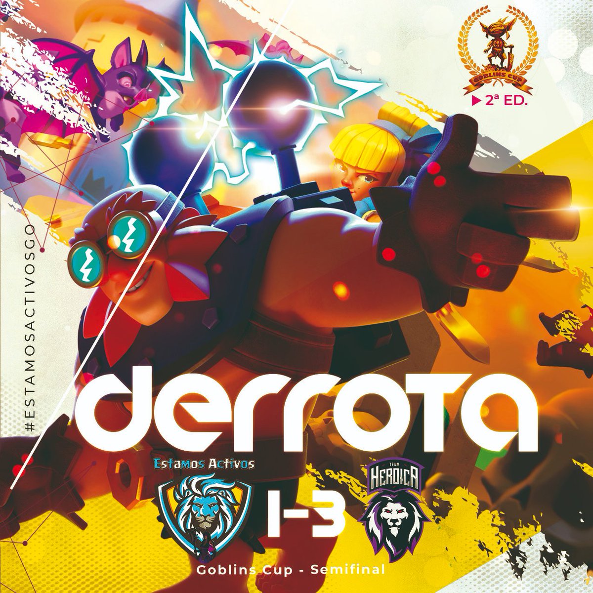 🌐|#CR
🦁|#EA

🏆|<a href="/Magical_Goblins/">Magical Goblins</a>
🆚|<a href="/Heroica_Team/">Team Heroica</a>
❌|1️⃣-3️⃣
🛡️|#Semifinal

🎮|#Players

<a href="/Kodigo_GG/">CODE: Kodigo</a>
<a href="/dudu_cr8/">Dudu™</a>
<a href="/Victor_CrX/">Victor™</a>
@PrestigeCR_
@ViktorCR10
<a href="/Bryan_CCRR/">B r y a n ツ</a>
<a href="/98Adrianmarquez/">Adrian M</a> 

🗣️|#Staff

👩|<a href="/Vanne10G/">Vănnë</a>
🧑🏻‍🍳|@JorgeLightCR
🎙️|<a href="/BastianShow11/">Wachate el Show</a>

👨‍💼#CEO

👩‍💼|<a href="/PipyThebest/">Pipy Thebest</a>
👨‍💼|<a href="/OsitosEsports/">Ositos eSports</a>