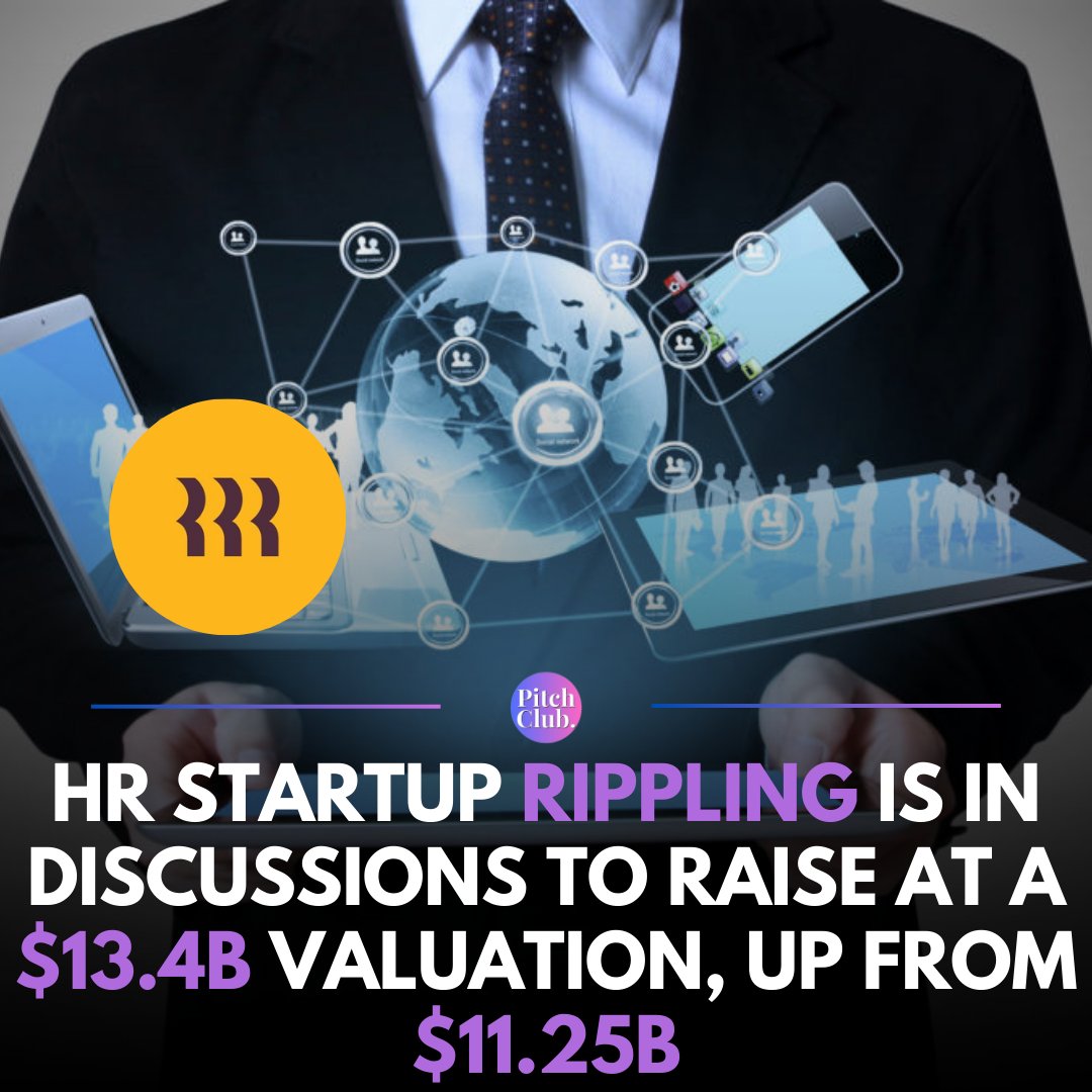 @Rippling, a leading HR tech startup, is raising $200 million in Series F funding, potentially valuing the company at $13.4 billion post-money. With existing investor Founders Fund poised to invest up to $310 million.

(Source: TechCrunch)
-
Follow @PitchClub_ for more