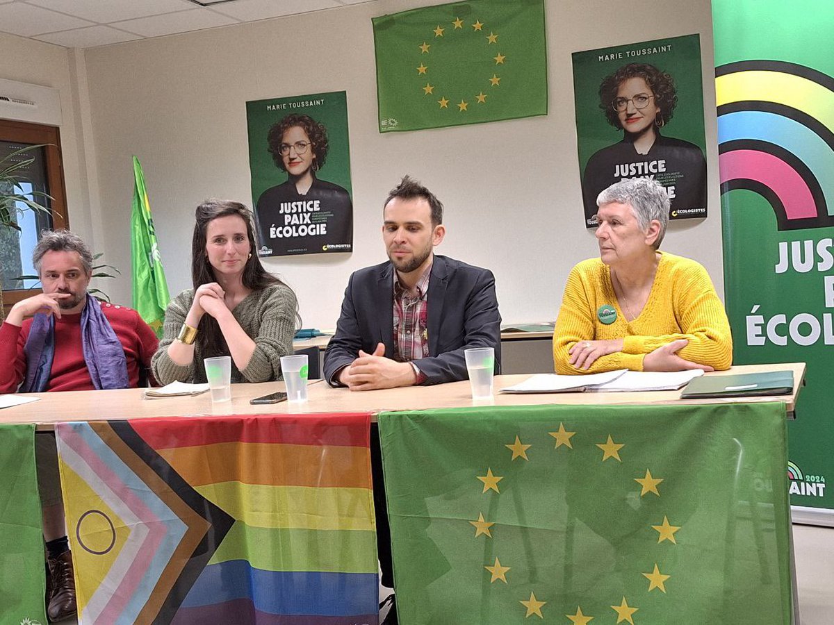 À #Laval ce soir avec nos candidats ligériens sur la liste écologiste européenne de @marietouss1 🇪🇺@MaelRannou, Pierre Carret et Muriel Courtay nous parlent du #logement, de la #culture et de l’#agriculture dans une Europe écologiste. 

➡️ RDV le 9 juin dans les urnes 🗳️