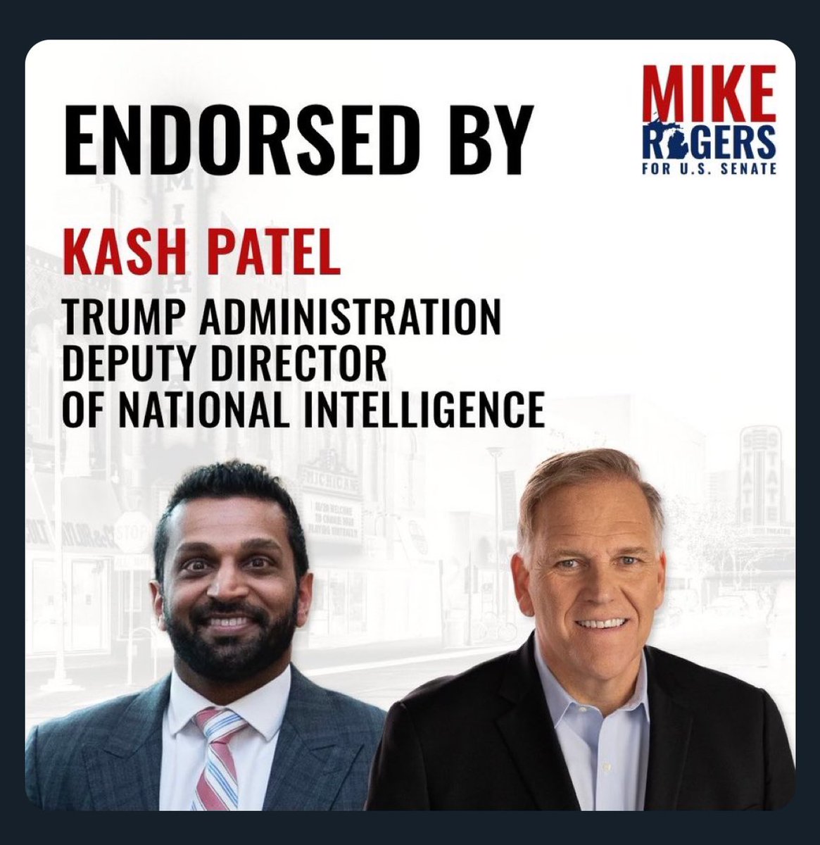 Don’t worry @MikeRogersForMI — screenshots are forever. But does this mean you’re not so “proud” of this endorsement after all?