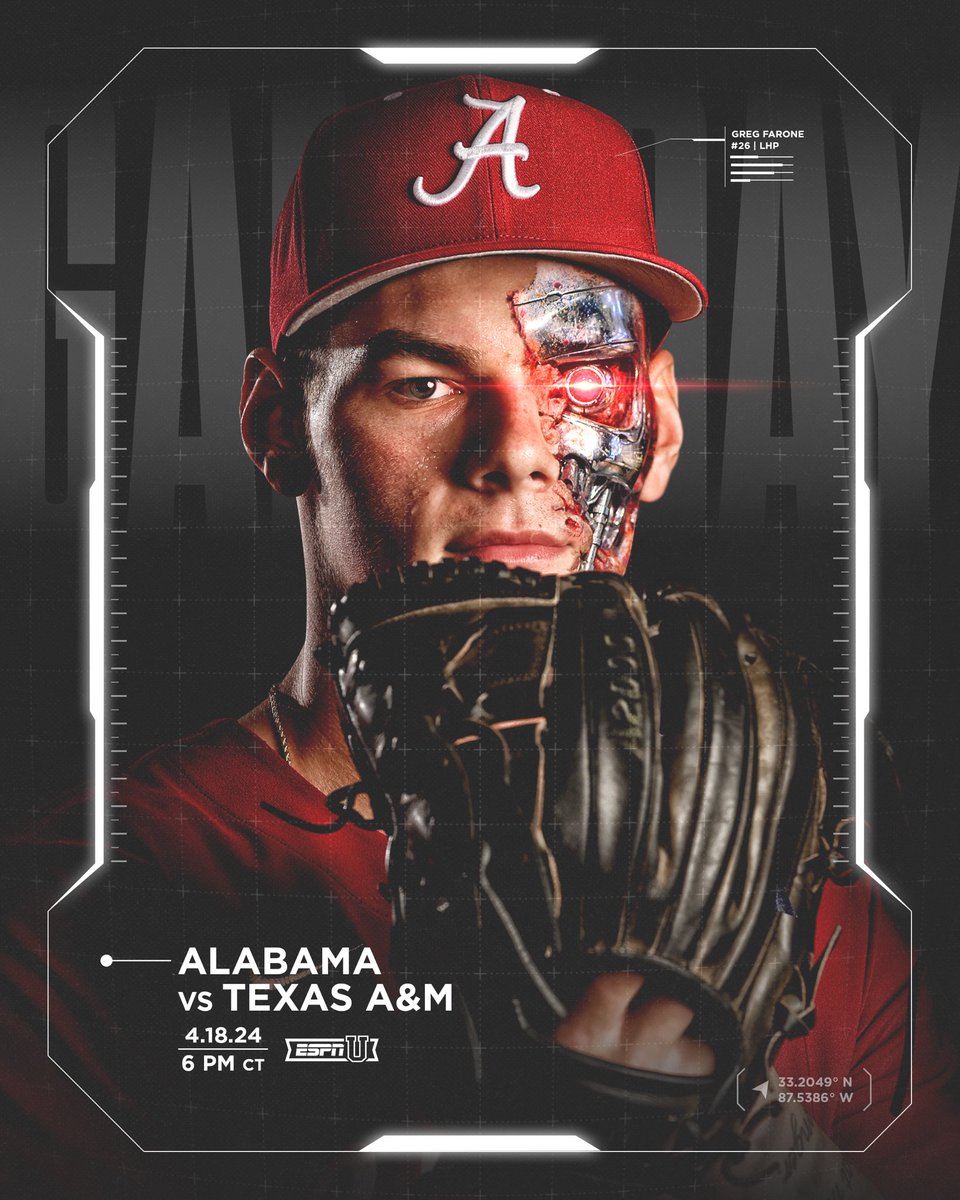 Tide & Aggies 🆚 #1 Texas A&M 📍 #TheJoe ⏰ 6 p.m. CT 📊 bit.ly/2OR8g5x 📻 Crimson Tide Sports Network 🖥️ @ESPNU #RollTide