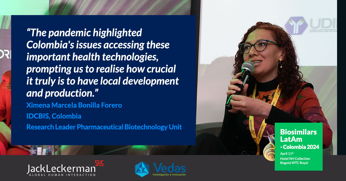 #BiosimilarsLatAm - #Colombia2024, Ximena Bonilla emphasized the critical importance of local development and production of health technologies, particularly highlighted by the challenges Colombia faced during the pandemic. 🌟 @IDCBIS #biosimilars
