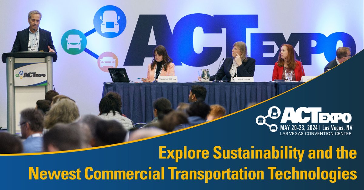 Join us at #ACTexpo to explore the newest commercial #transportation technologies and gain insight into the trends, policies, and solutions driving economic and environmental fleet #sustainability. Learn more and register today: ow.ly/siIc50RjmPc