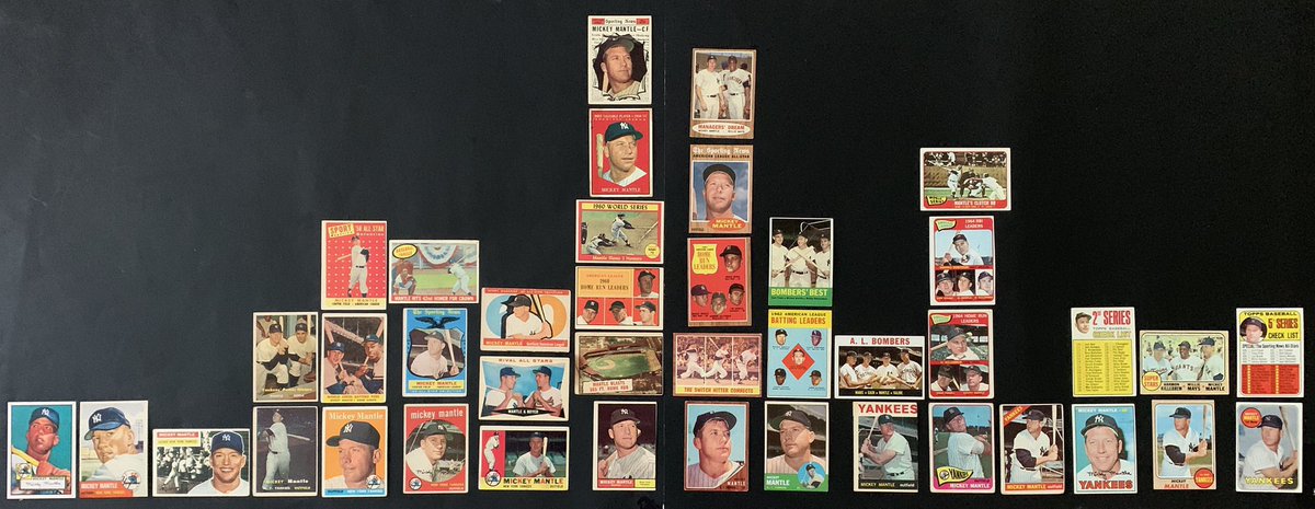 Carpet o’ Cards: @Topps Mickey Mantle cards by year, 1952-69.