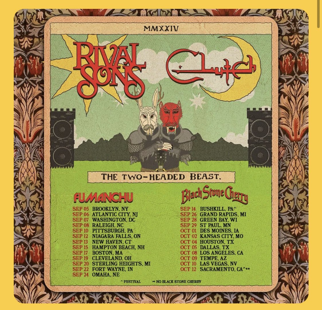 The Two Headed Beast Tour from @clutchofficial and @rivalsons is coming to a city near you this fall 👹 Tickets go on sale tomorrow, 4/19 at 10 am local time!! go.axs.com/3Kh950Rjl9m