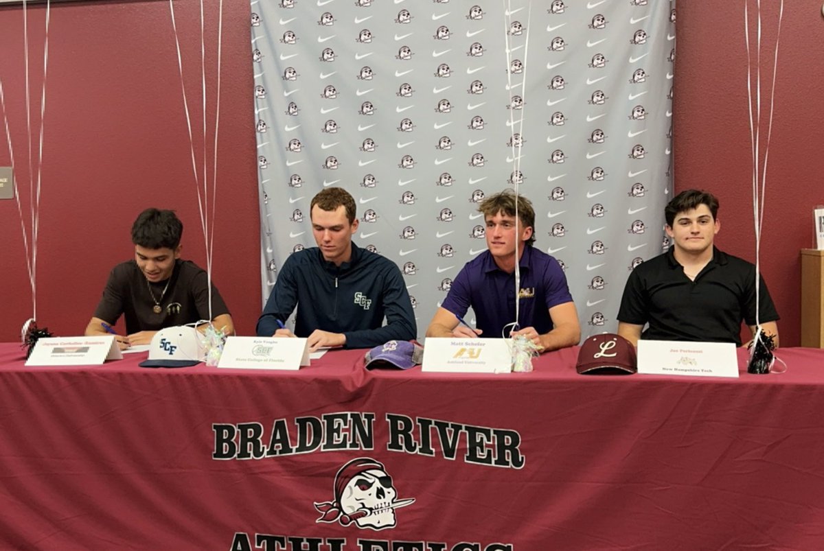 Pirate Pride Moment! Congratulations to our students who signed today for Baseball, Football and Soccer. Matthew Schefer, Joseph Pericozzi, Kyle Vaughn and Jeyson Carballea-Ramirez!