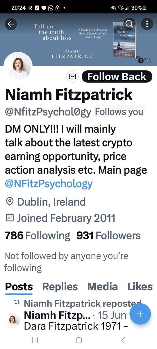 Just letting everyone know that this account is impersonatiing @NFitzPsychology Check the handle and report.🙏