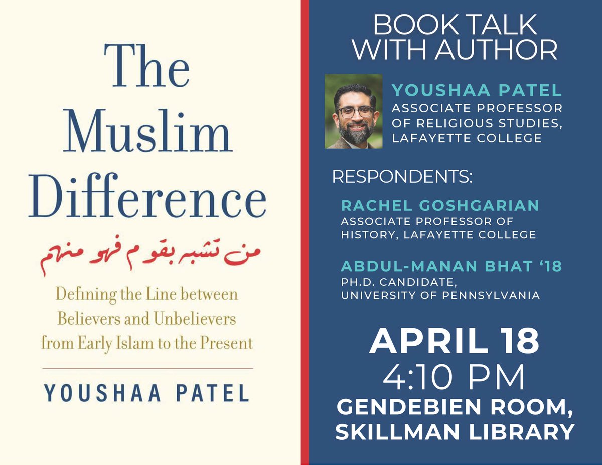 Looking forward to delivering a book talk <a href="/LafCol/">Lafayette College</a> later today, joined by esteemed respondents Dr. Rachel Goshgarian @paludes from the Dept. of History and Abdul-Manan Bhat <a href="/Abdulmanan418/">Abdul Manan Bhat</a> <a href="/upennrels/">Penn Religious Studies</a>