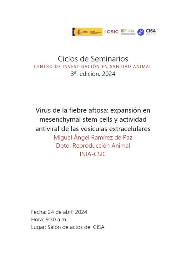 El próximo miércoles nos visita Miguel Ángel Ramirez de Paz del departamento de Reproducción Animal del @INIA_es