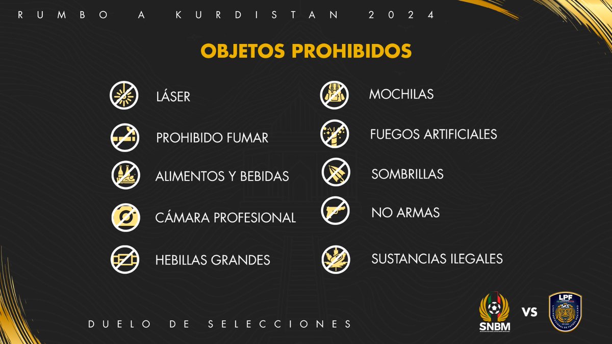 🚫 OBJETOS PROHIBIDOS 🚫

Para disfrutar de un buen partido haz caso de las recomendaciones que hace la administración del estadio Independiente M.R.C.I.

#PorAmorAlBalompié #ANBM #SNBM #YoConBalompié #SomosBalompié