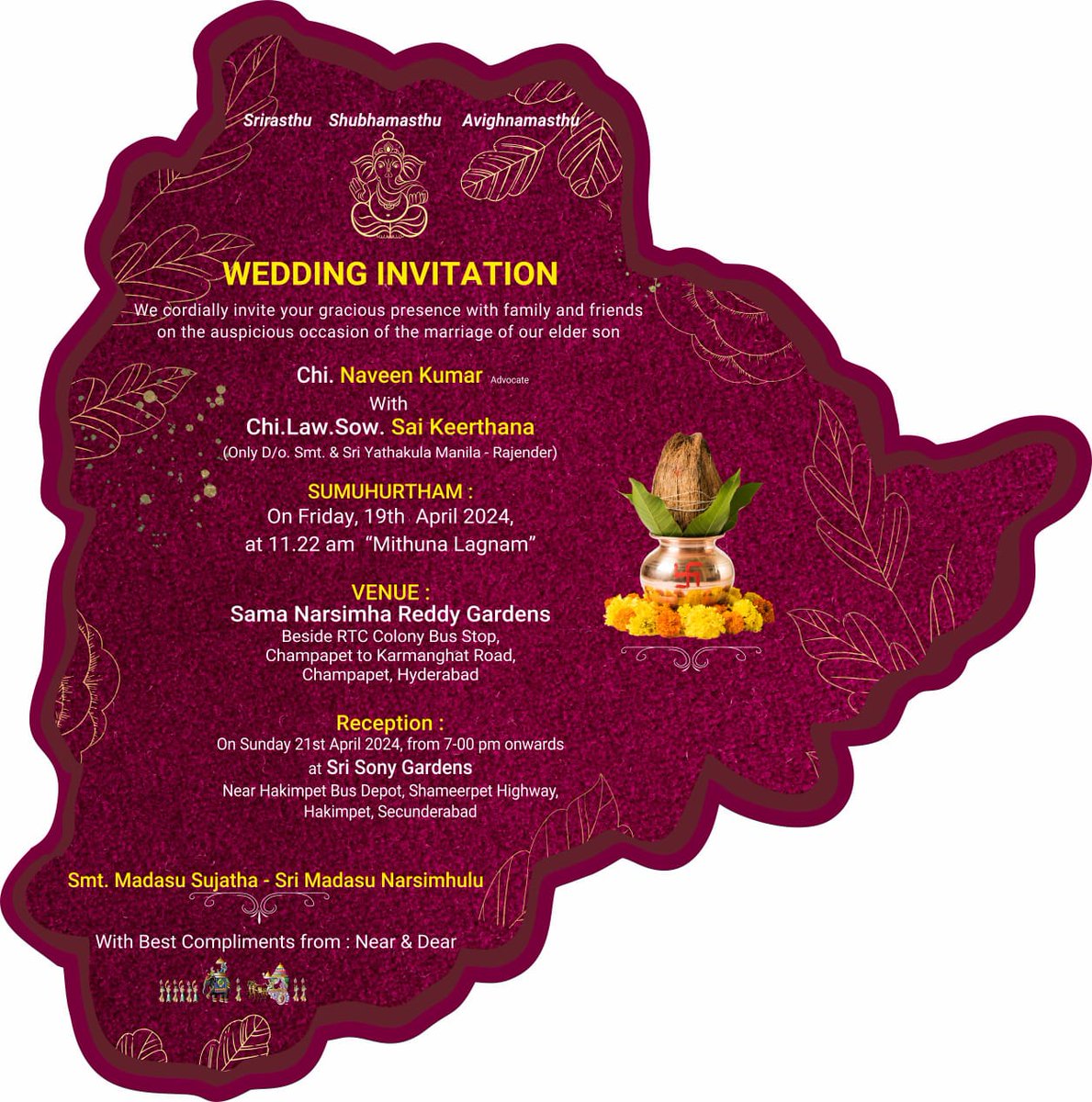 NaveenBalanagar's tweet photo. Dear @KTRBRS anna..Kindly consider this as my personal invitation and I look forward for your presence and blessings to grace the occasion https://t.co/CQktIuZu6L