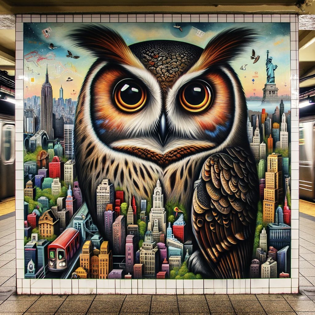 Wouldn’t it be great to get this mural in an UWS subway stop? Perhaps the one at 86th and Broadway or 96th and Central Park West near the north woods. #Flaco #birdcpp
