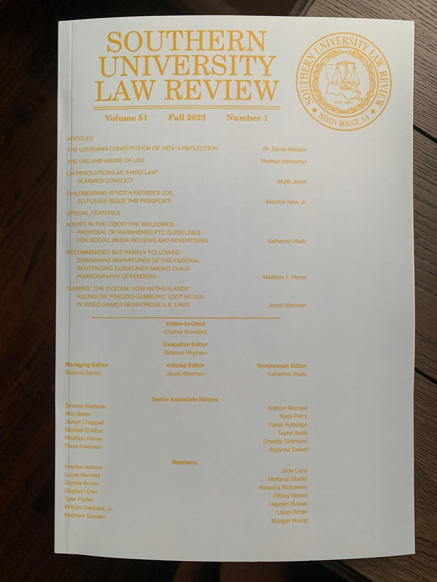 Third-year student Thomas Hannahan recently had an article published by Southern University’s Law Review. His article, 'The Use and Abuse of Use', recounts how the United States Supreme Court created a rift between the ordinary meaning of use and its legal definition.