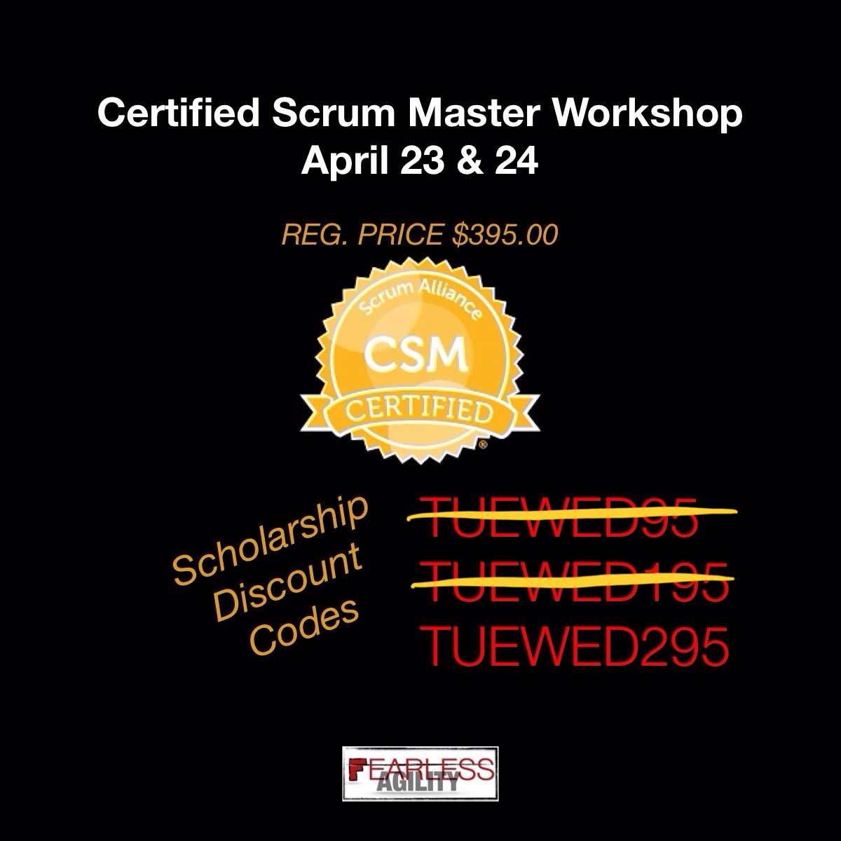 $100 off is available.

#scrum #techtwitter #BlackTechTwitter #csm #scrummaster #fun #ThursdayMotivation #thursdayvibes