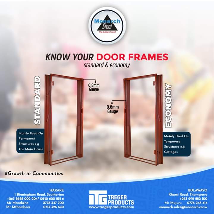 @Temba_lami @KingJayZim @KangoProducts @treger_products Wow, thank you so much! We're thrilled to hear that our door frames exceeded your expectations! It's wonderful to know we're hitting the mark. Thank you for choosing Monarch Steel & we look forward to serving you again in the future!#QualityMatters #CustomerLove