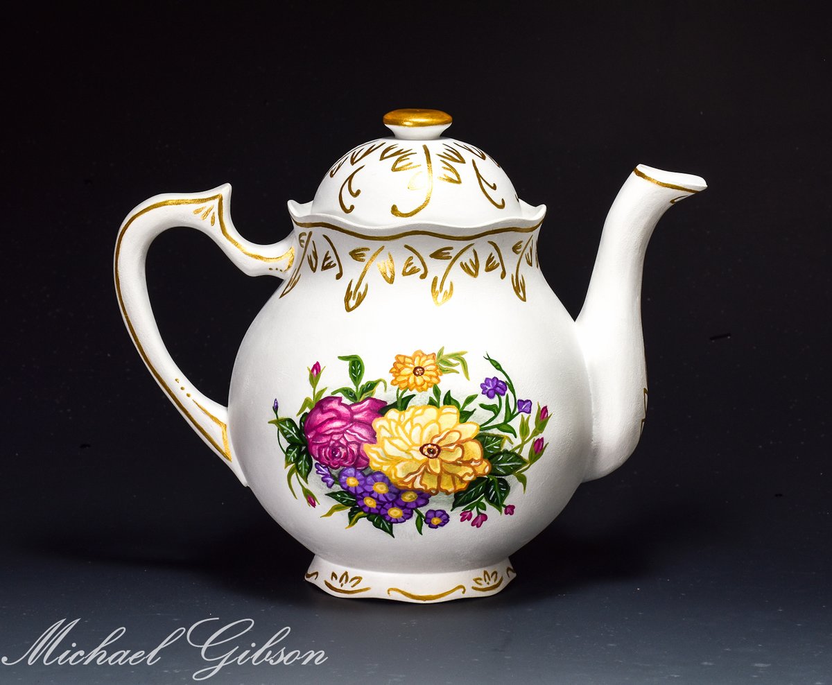 Turned from Pear, hollowed, and painted by Lisa Rosenmeier in a collaboration