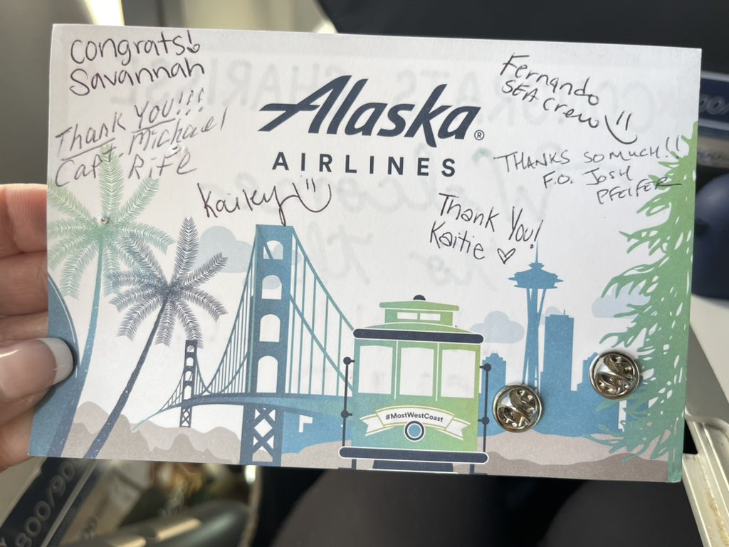 Why I fly @AlaskaAir  Thank you to the best crew! Savannah Michael Kailey Katie Fernando Josh!!  #Flt83 #millionmiler #iflyalaska  very cool!!