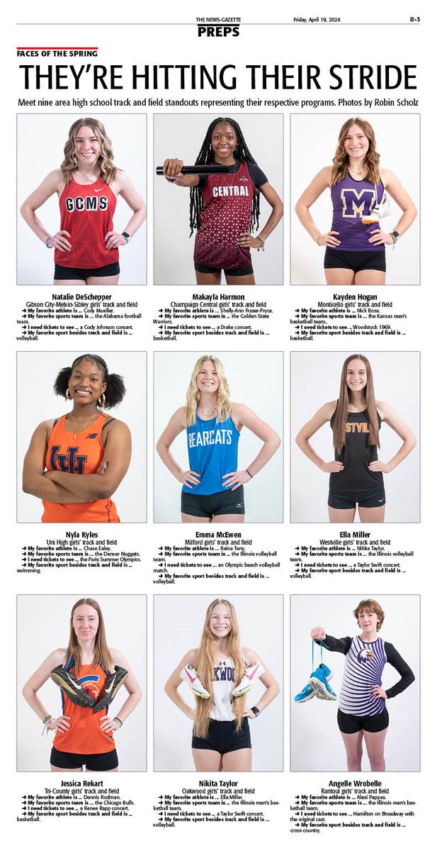 Coming in Friday's @news_gazette: A full page of area girls' track and field standouts from @GCMSUnit5, @maroonathletics, @SagesAthletics, @unihighsports, @Milford_HS, @WestvilleTigers, @OaklandCommUSD5 / @Shiloh_School, @OakHS76 and @RantoulSports