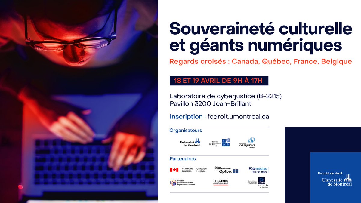 Notre PDG Michel Vallée est invité au symposium présenté par le Centre de recherche en droit public (CRDP) et l'Université de Montréal. 

Détails sur l'évènement : bit.ly/49NnW0q

L'ensemble des échanges seront disponibles en rattrapage: cpac.ca/fr