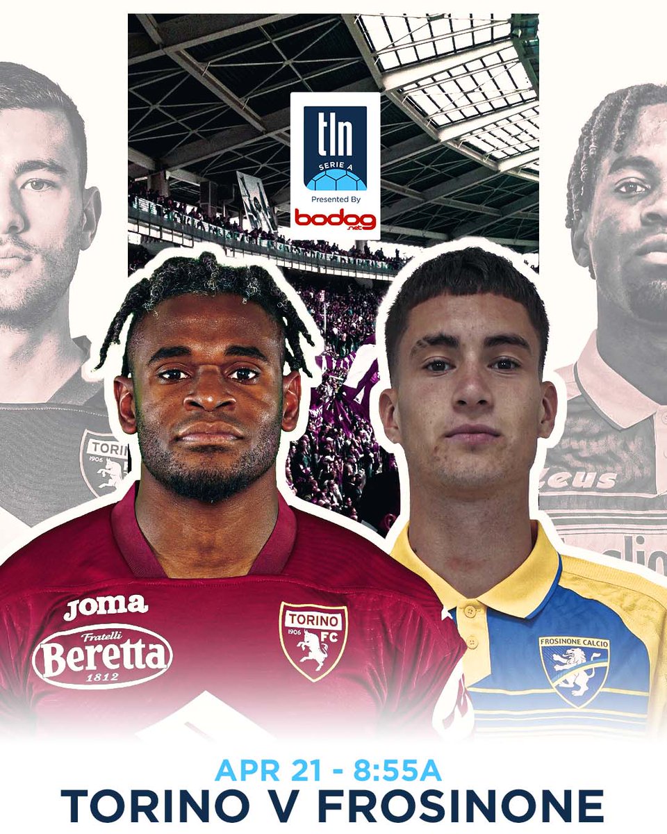 🇮🇹 #TorinoFrosinone 📺Live on @TLNTV this Sunday, April 21 at 8:55A ⚽️ Presented by @BodogCA #makeaplay