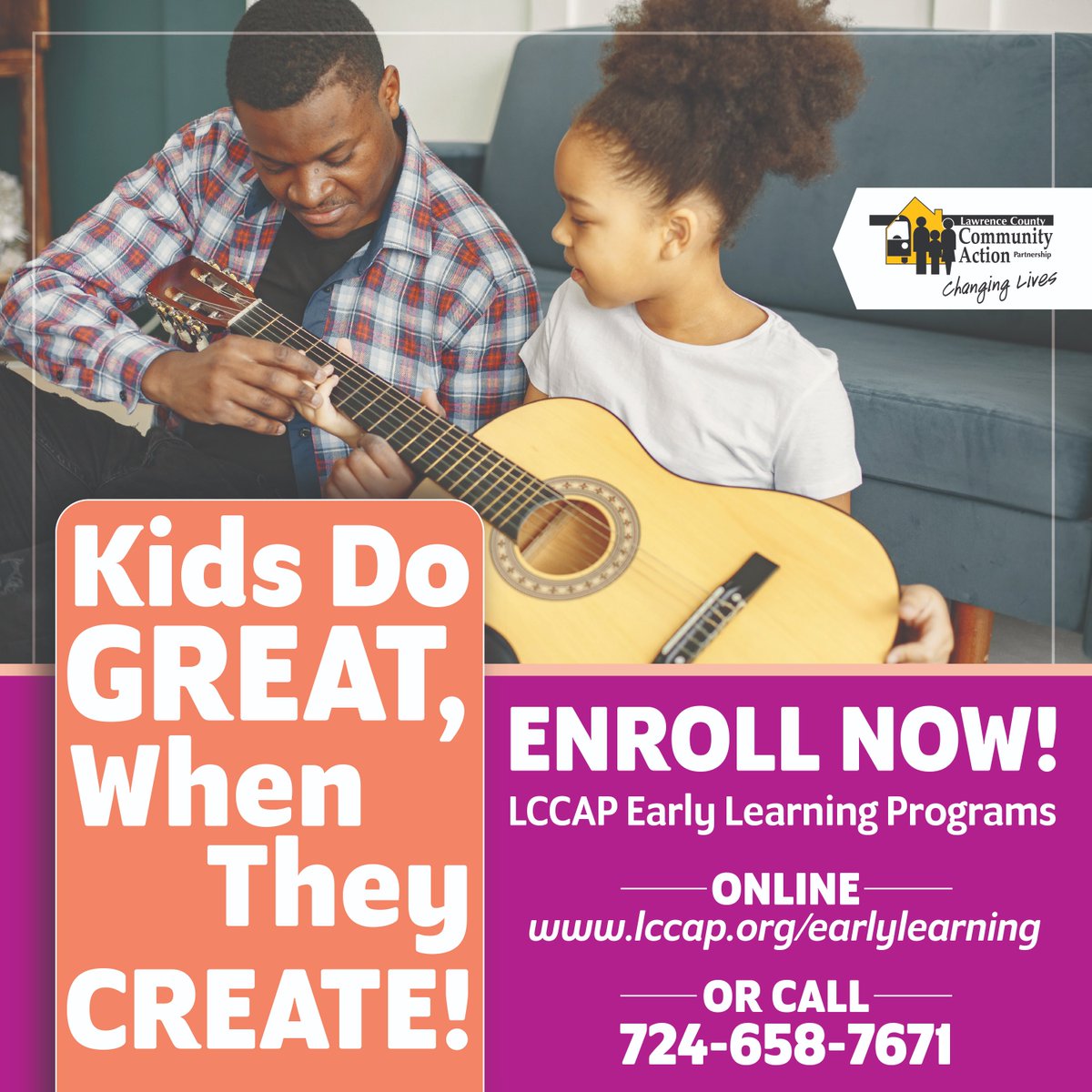 Help your child create something GREAT with LCCAP Early Learning! Now enrolling for the 2024-2025 school year! lccap.org/earlylearning #earlylearning #preschool #enrollnow