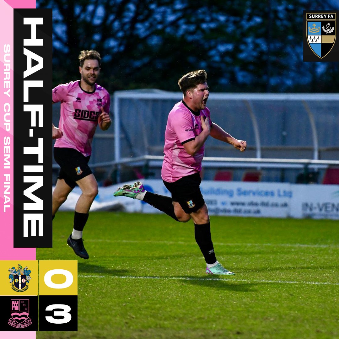 ⏱️ HT | @SuttonUnited 0-3 @FarnhamTownFC Farnham dominant here in the first half. @jack_dean7's opener was supplemented by an excellent brace from @flatty_9 as the Town hold a three goal lead at the break. 💻 Watch Live: youtube.com/live/-D9i_I3r8… 🏆 @surreyfa | #UpTheTown