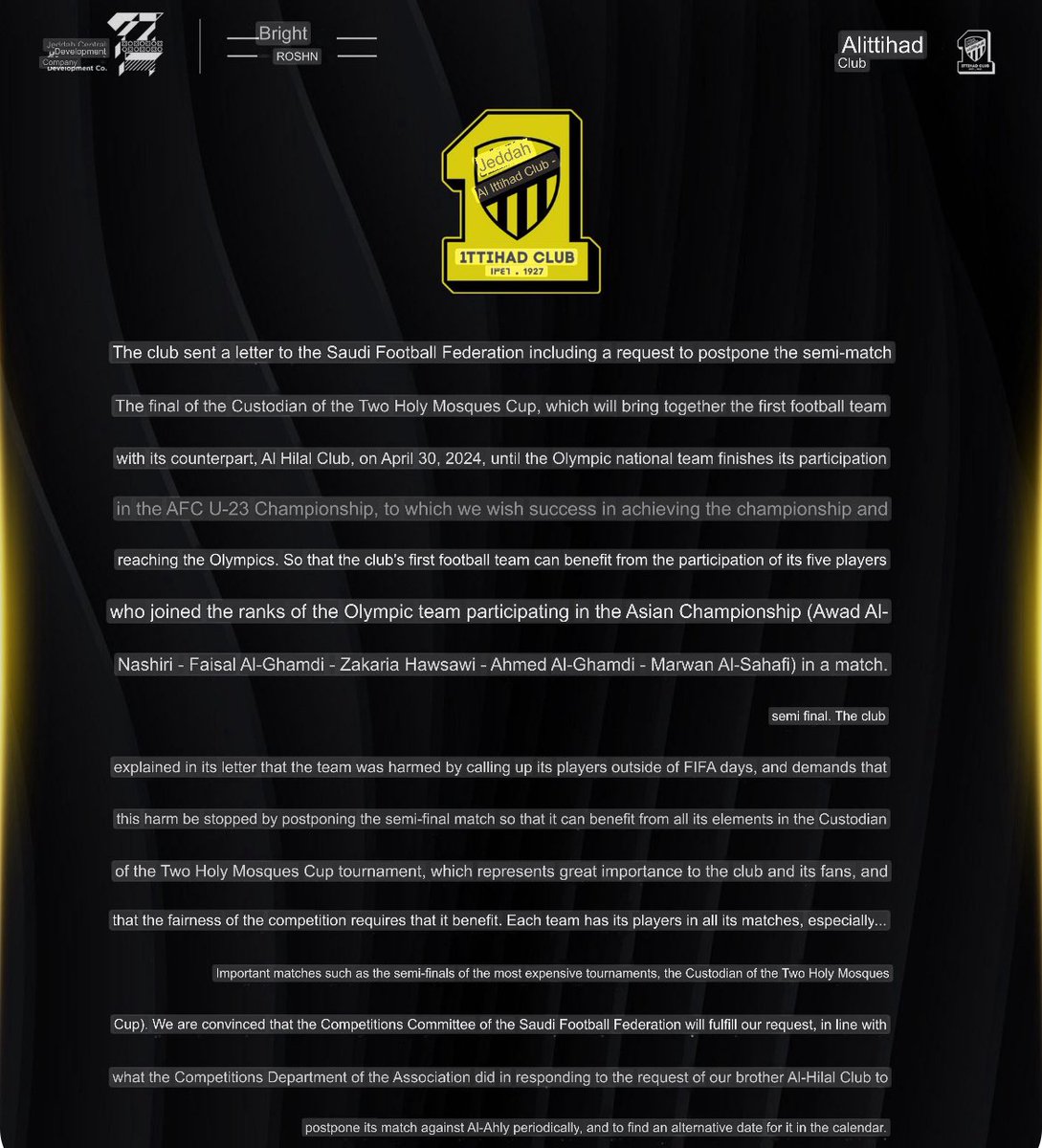 Al Ittihad with another statement for the Saudi Pro League 👀