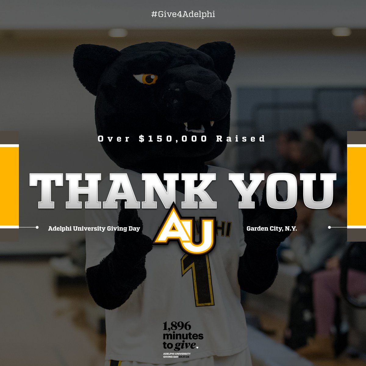 Absolutely incredible. We want to thank EVERYONE who contributed to our campaign this year. All of our programs are looking forward to sharing what they are now able to accomplish with your donations. #Give4Adelphi #PawsUp