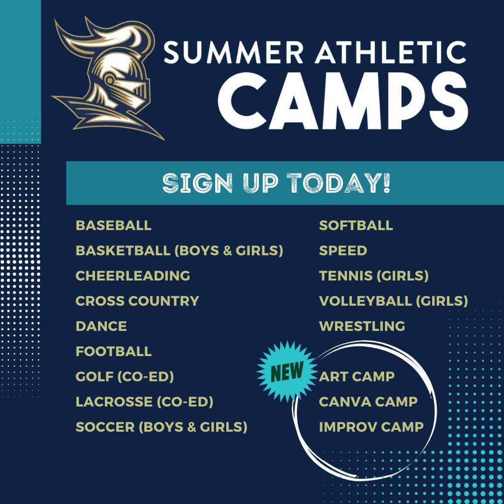 Don't forget to register for our Summer Athletic and Enrichment Camps! Choose from over 15 camps, including new options added this year: Art Camp, Canva Camp and Improv Camp! 

Sign up today --- iccatholicprep.org/athletics/summ…

#ICCatholicPrep #WeAreIC #LearnLeadServe