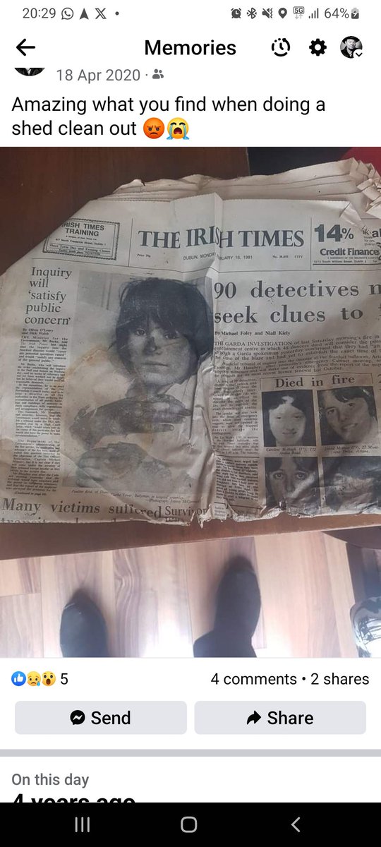 Was doing a clean out during the scamdemic lock down this day 2020 and posted this @IrishTimes front page on my Facebook page. Appropriate it came up on Facebook memories today 💔🙏
#TheyNeverCameHome