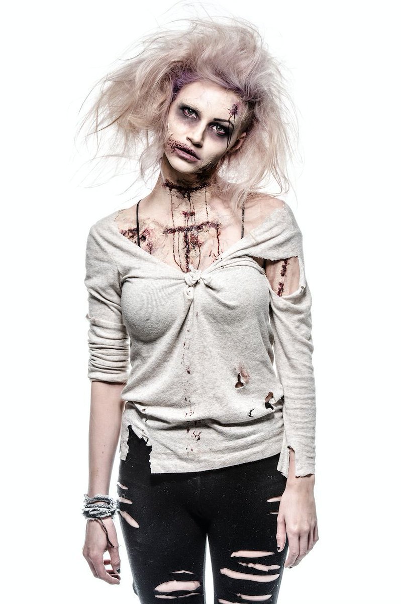 She went for more of an aged Zombie with dried blood vs. fresh. Ah that sweater! Wow! Home to her perfect pair of puppets that never let me down! Zombie Spanks! Jackie’s Best Costume Yet . . . link.medium.com/BVonjfOhwBb #transgressive #erotica #horror