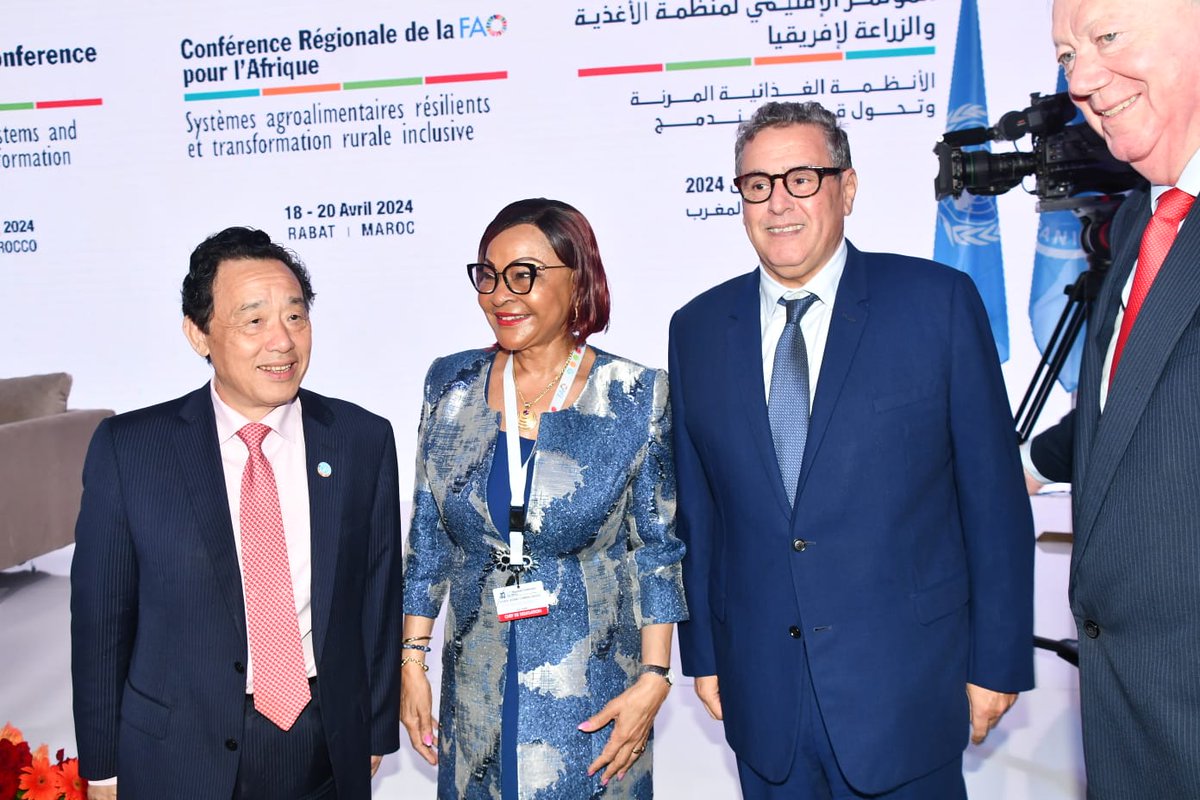 I am at 33rd Regional Conference for Africa #ARC33 in #Moro. I joined the Prime Minister of Morocco & @FAODG of @FAO.The #ARC33 gives a great opportunity to reflect & strengthen commitment to collaboration & innovation in agriculture & transformation of #agrifoodsystems in Africa