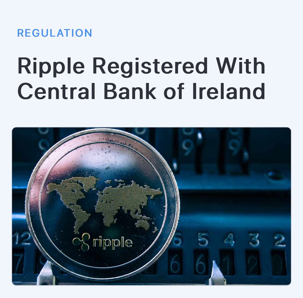 🚨 #XRP APPROVED BY CENTRAL BANK OF IRELAND!

The top XRPL #DEFI token, CTF token is expected to skyrocket to a possible $748.50 from current price of $0.85 if it only captures $20 billion market cap!

If you are shocked you shouldnt be, think about it the total supply of CTF