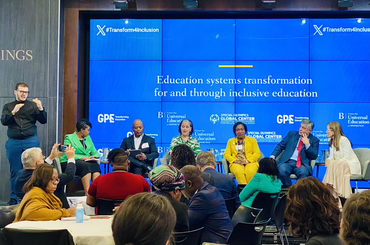 @jennodjod @BrookingsGlobal leads a discussion with policy makers about #Education Systems Transformation for and through Inclusion #Transform4Inclusion