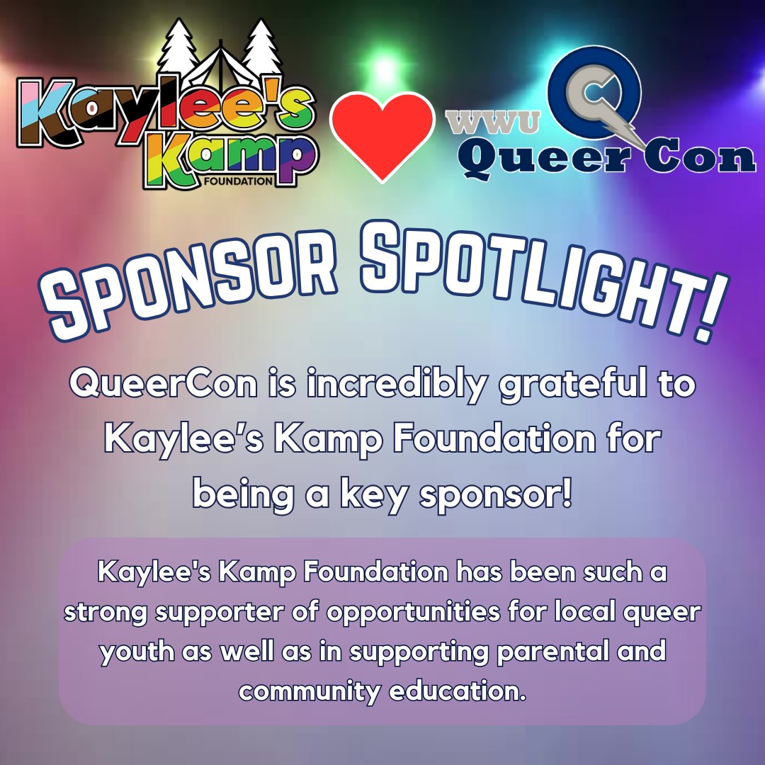 QueerCon is incredibly grateful to Kaylee's Kamp Foundation for being a key sponsor!

Kaylee's Kamp Foundation has been such a strong supporter of opportunities for local queer youth as well as in supporting parental and community education.

kayleeskampfoundation.com