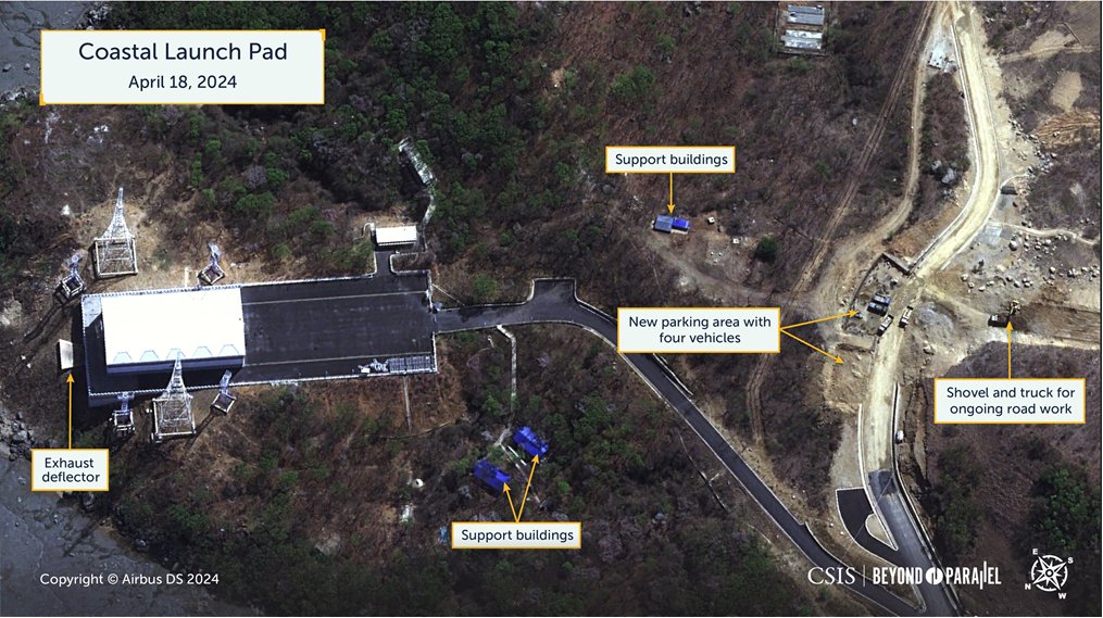Latest satellite image over Sohae Satellite Launching Station shows a new parking area created by the road leading to the coastal launch pad, where North Korea is reportedly expected to launch its second reconnaissance satellite. There have been no notable changes at the launch…
