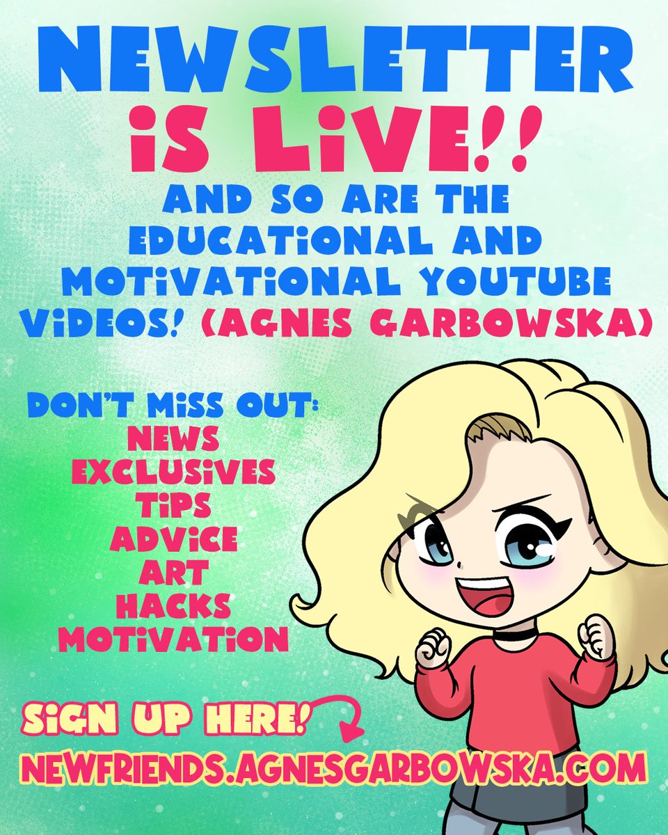 Did you know I have a newsletter? I cover anatomy, cute design, career advice, shape theory, colour theory, and more! I hope to share my knowledge and you also won't miss the latest news! Join here! ⬇️⬇️ newfriends.agnesgarbowska.com #newsletter #mailinglist