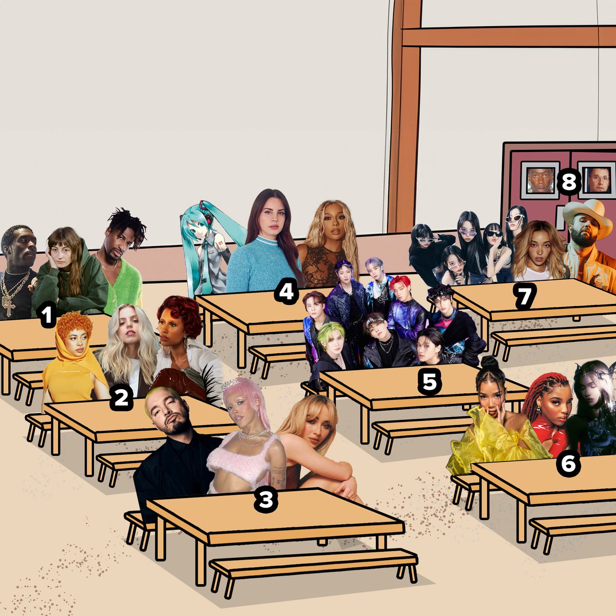you walk into the #coachella cafeteria and everyone’s looking at you like 👁️👄👁️ which table are you sitting at?