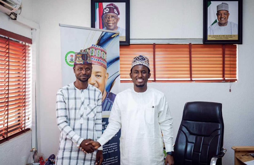 Today, Hon. Bashar Aliyu Buhari @ibn_aleey , S.A to the Hon. Minister of Budget and Economic Planning, was pleased to welcome an old friend, Usman Muhammad Tungar Maidawa, at his office in Abuja. The meeting marked a friendly reunion between the two individuals.