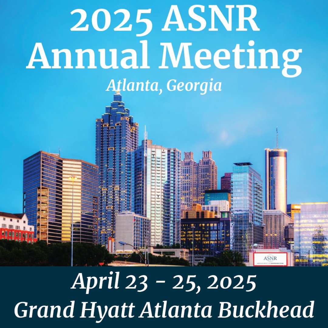 📢 SAVE THE DATE 📢 We are excited to announce that #ASNR2025 will be held April 23-25 next year in Atlanta, Georgia! We can't wait to see you there! #neurorehabilitation #neuroscience #neurology #rehabilitation #neurotwitter