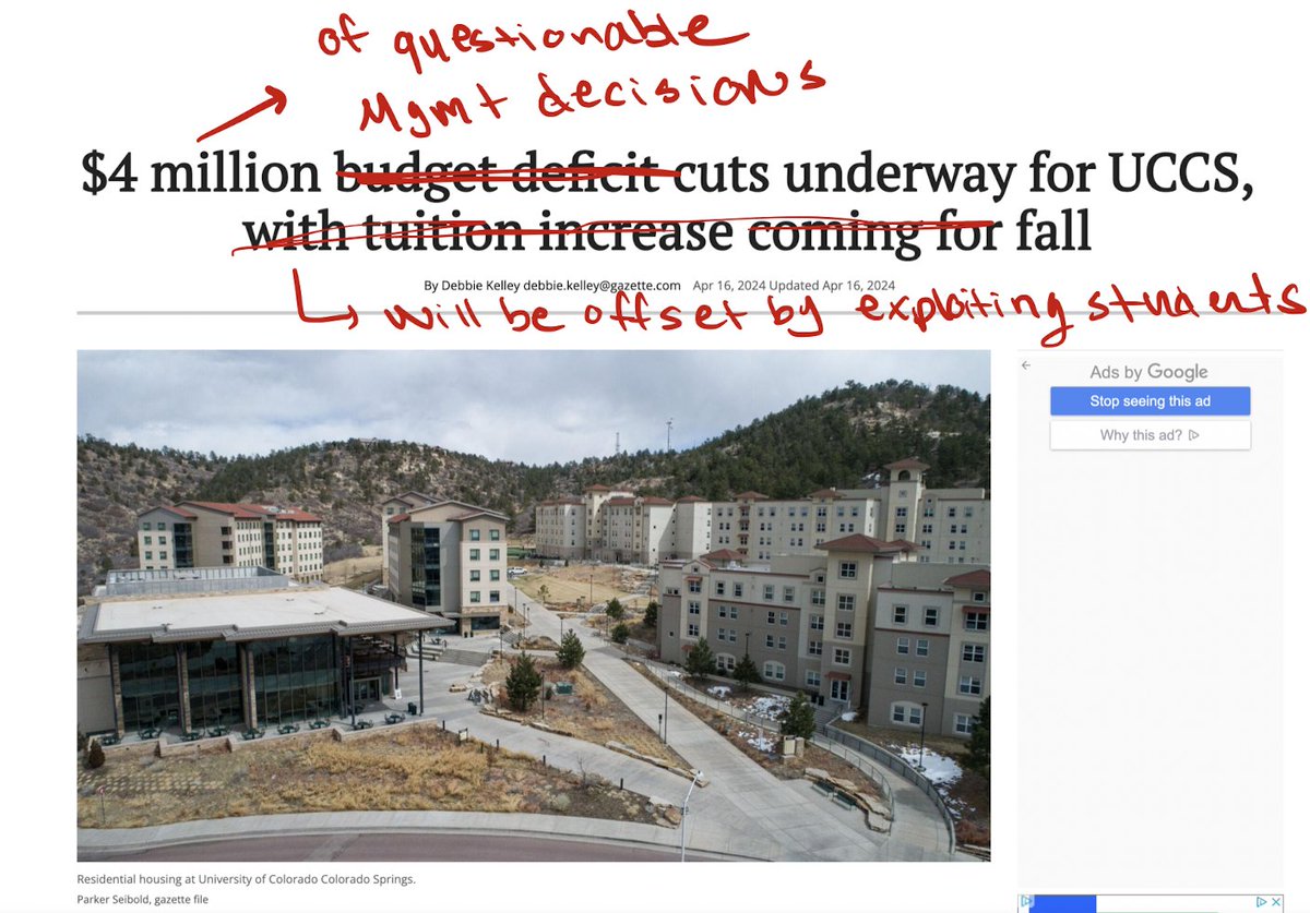 *fixed it* -- raising tuition, exploiting students, to cover the costs of decisions they did not make will never be ok. it's heartbreaking that students have to endure so much financial instability in order to create better conditions for themselves. rb.gy/xs27w2