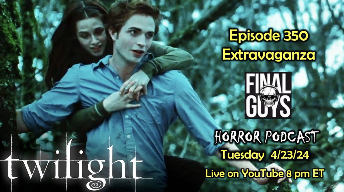 Calling all fiends! It's our 350th episode. Hop on and join us this Tuesday night for a sparkling celebration. Our main feature will be Twilight, the modern vampire romance horror classic. You don't want to miss this one. Livecast on YouTube at 8pm ET and podcast posted after.