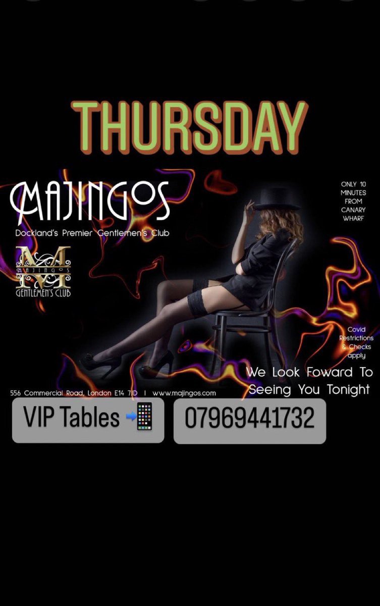 #ThursdayFeeling here @Majingos_Club #stripclubs #canarywharf #stripclubs 👯‍♀️👯‍♀️