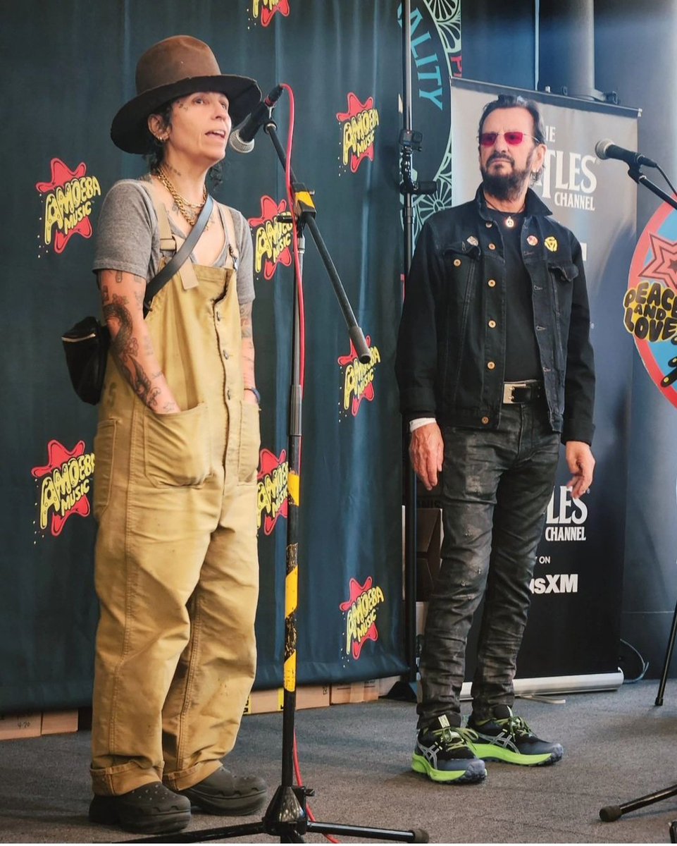 Linda Perry and Ringo Starr at Amoeba Music Records, Hollywood April 18 2024 Photos Amoeba Hollywood #TheBeatles #ringostarr