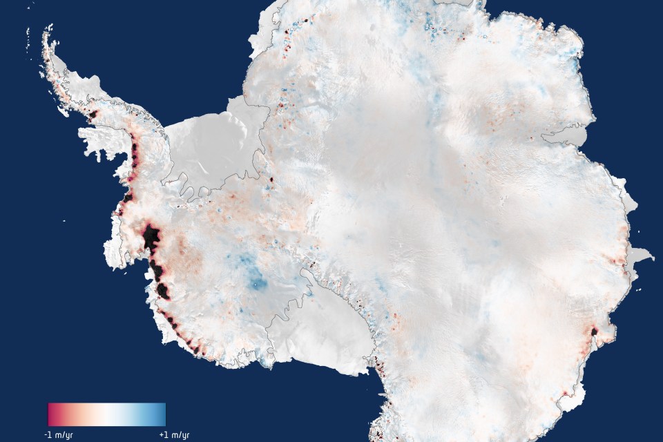 Your periodic reminder that Antarctic ice melting looks like this, and has done for at least a decade ! 

Other (coarse resultion) maps are of course available, but why would you?