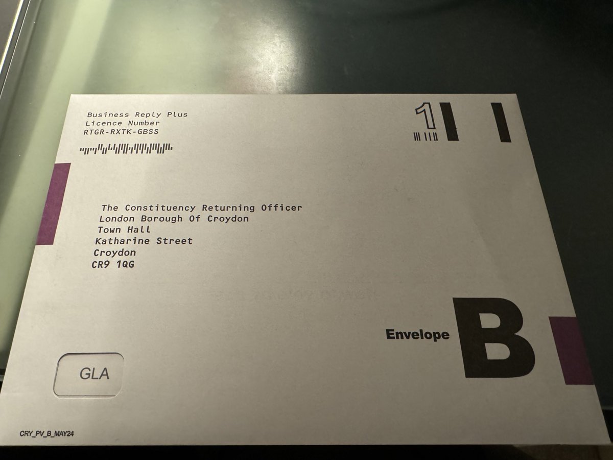 Just completed my postal vote for #LondonElections2024 remember #allvoteslabour when this comes through! Progressive voters who’d normally vote Green or LD, please loan Sadiq your vote as there is no preferential voting anymore. Action on climate, poverty & a London for all 🌹