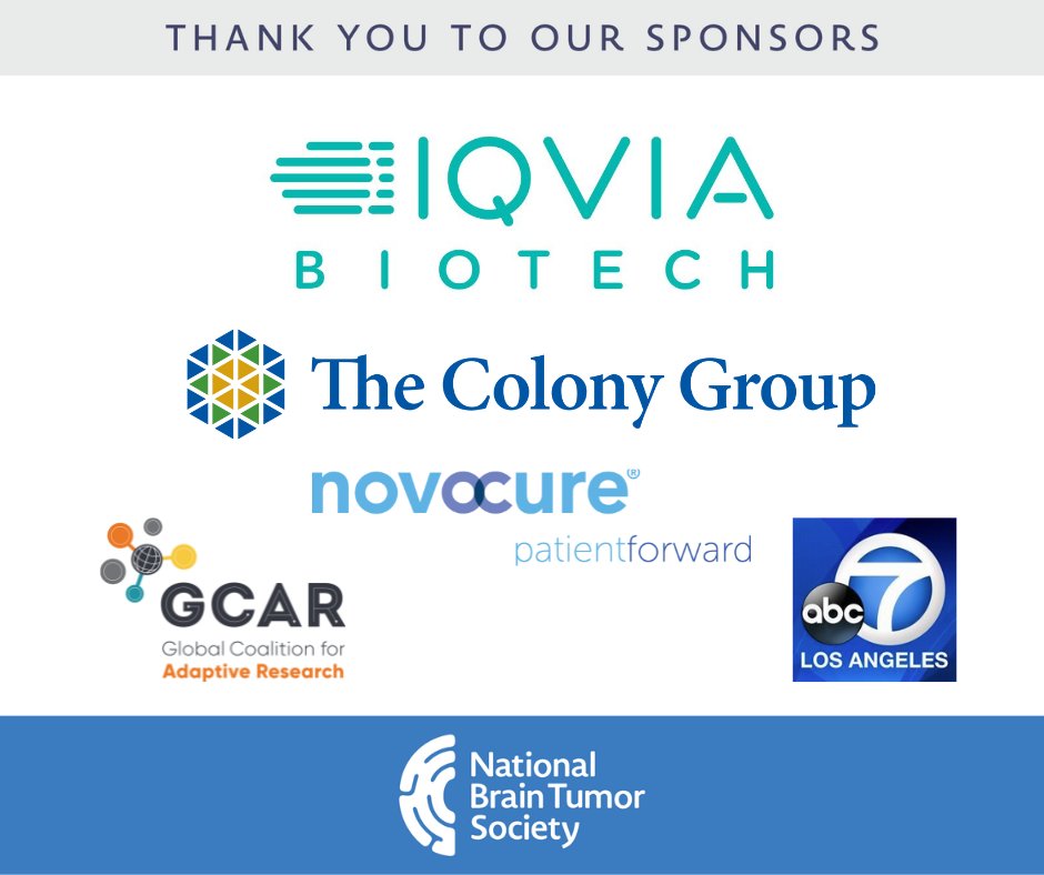 Thank you to the sponsors of the #SoCalBTWalkRace.

Because of your support, we will hold a moving and memorable event this weekend with hundreds of participants motivated to conquer and cure #braintumors — once and for all!

For more info, visit: BrainTumor.org/SoCal 🔗