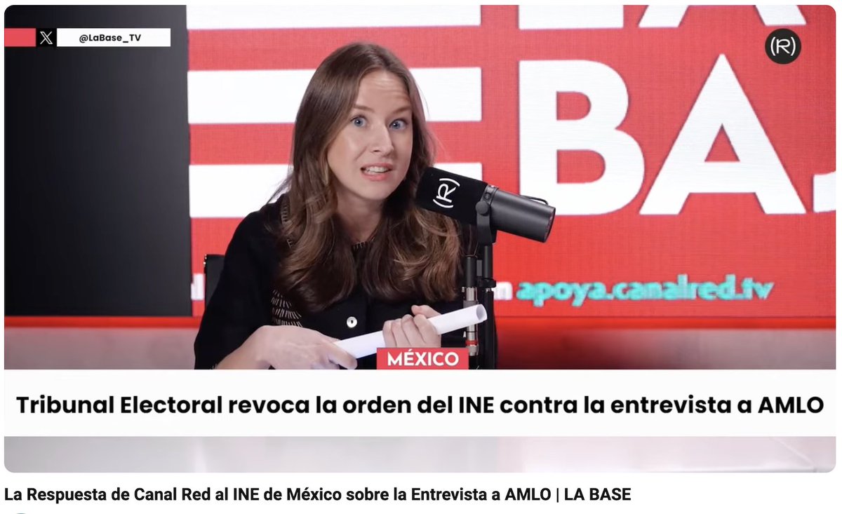 Una verdadera locura que la inquisición del @INEMexico persiguió a @CanalRed_TV por la 'controvertida entrevista' a AMLO. Finísima respuesta, @inafinogenova y @PabloIglesias.